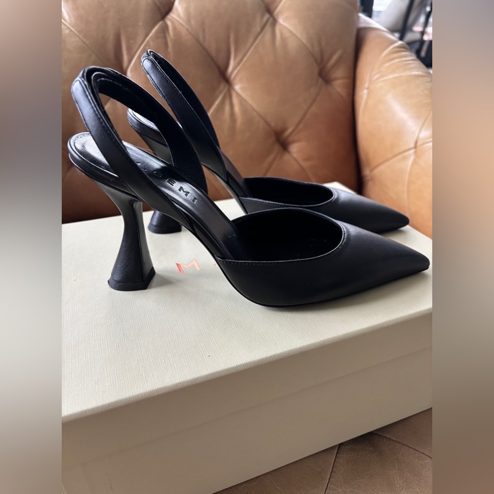 M. Gemi Mia Due 90mm Slingback Black Heels (Size 6 / 36) - Picture 2 of 5